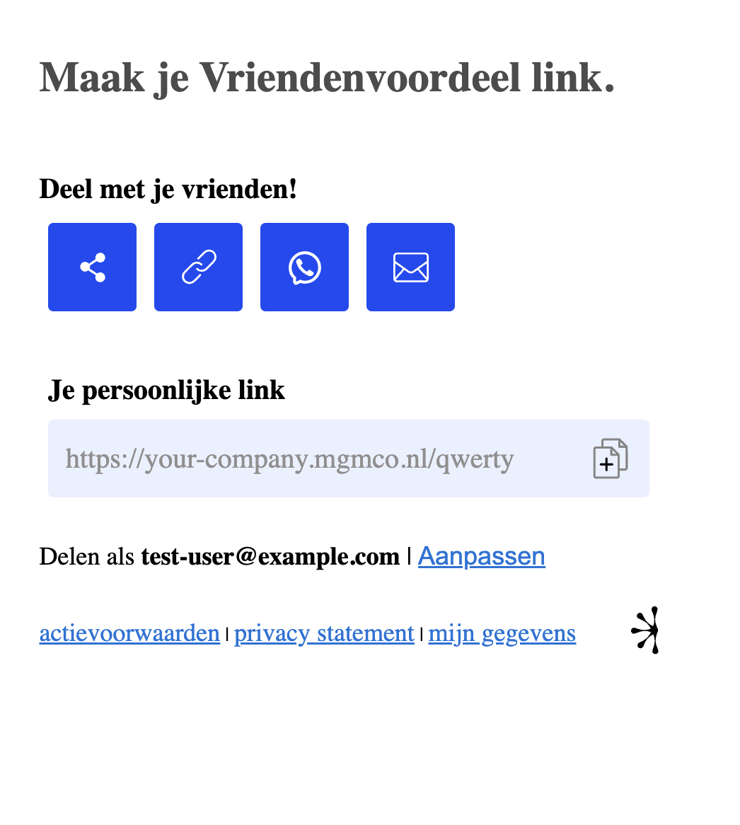 Example 2 sharing widget after registration