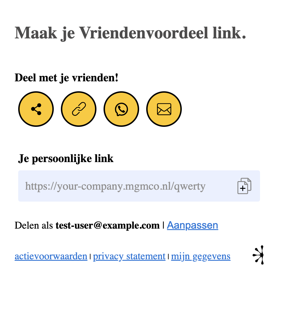 Example 3 sharing widget after registration