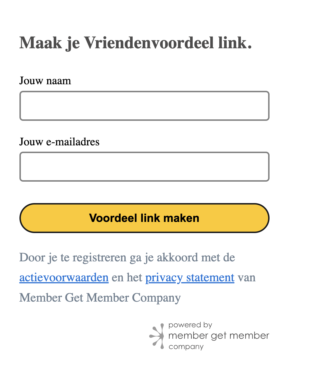 Example 3 sharing widget before registration